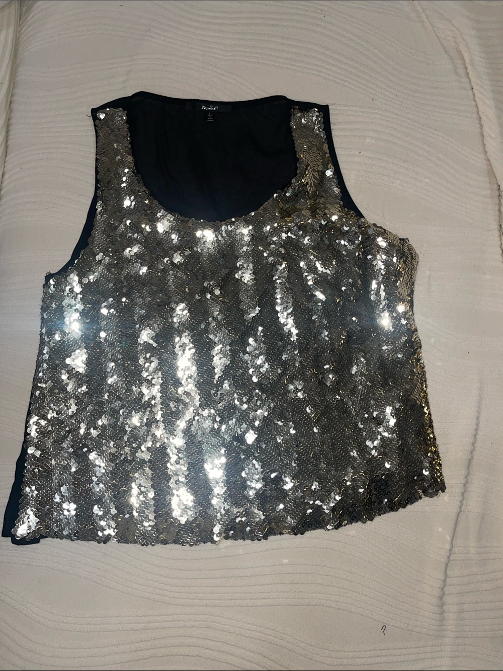 Papaya Silver Sequin Tank Top